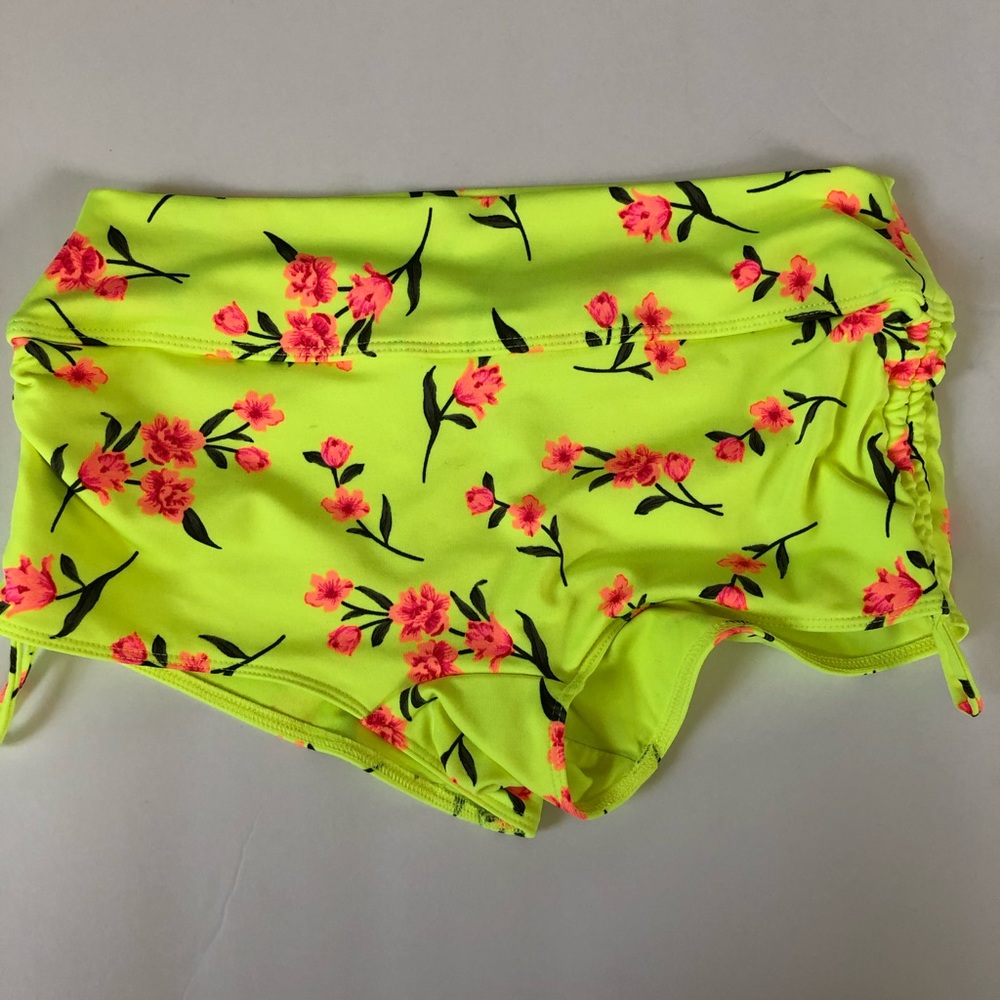 PINK floral spandex shorts